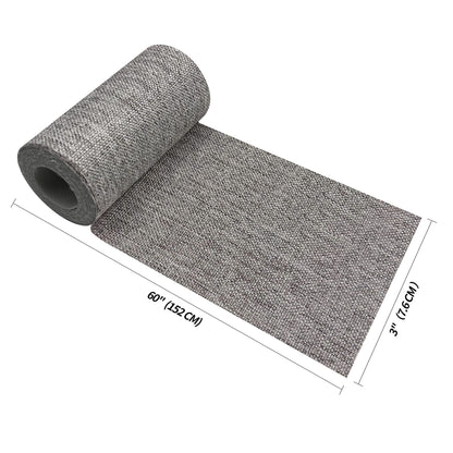 King Mountain Premium Linen Fabric Iron-on Repair Patch, Inside&Outside 3"x60" With Backing Glue, Decorative Kit (Medium Grey)