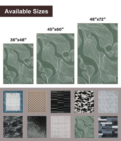 chakme Office Chair Mat for Hardwood Floor, 48"x36" Easy Glide Computer Desk Mat Protector for Rolling Chair Under Desk Rug Nonslip Backing, Machine Wash, (Leaf)