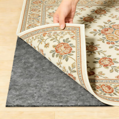 Non Slip Felt Rubber Rug Pad, Thick Felt Rug Pads for Hardwood Floors, Under Area Rugs Protective Cushion Pads for Carpet, Felt and Rubber Underpad for Home Place Surface Safe (Grey, 5' x 7')