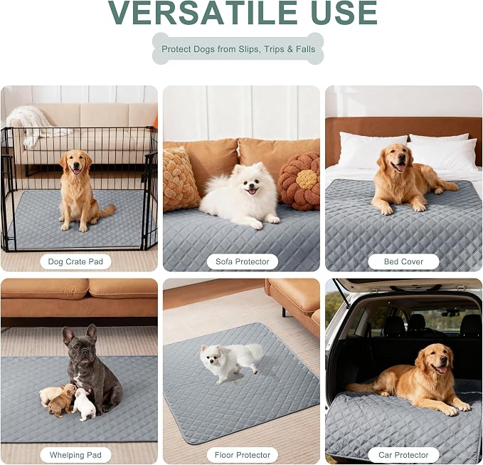 Eterish Reusable Washable Pee Pads for Dogs Extra Large 48'' x 60'' 2 Pack, Absorbent Pet Puppy Dog Training Pads Non-Slip, Waterproof Whelping Potty Pads for Dogs Leak-Proof