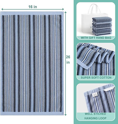 Kitchen Dish Towels for Drying Dishes, Large Cotton Kitchen Towels, Stripped