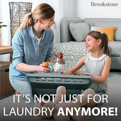 BROOKSTONE 11 GALLON XL 24" Collapsible Laundry Basket & Clothes Hamper