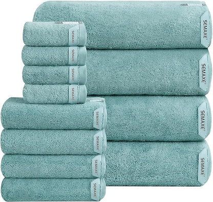 SEMAXE 12-Piece Family Bathroom Towel Set