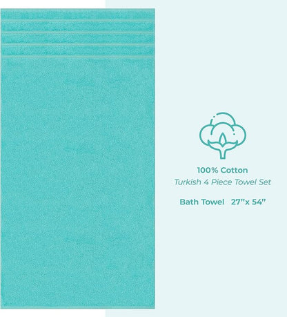 American Soft Linen Luxury 4 Piece Bath Towel Set, 600 GSM 100% Cotton Turkish
