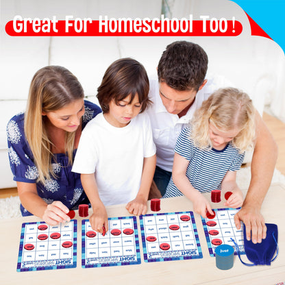 SpriteGru Sight Word Bingo Game, 160 Sight Words Learn to Read Level 1 & Level 2 Bingo Board Game Dolch's & Fry's Words Lists for Kindergarten and Preschool Kids 4-8, Perfect for Classroom & At Home