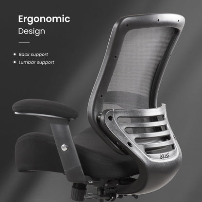 BOLISS 400lbs Mid Back Mesh Ergonomic Drafting Chair for Standing Desk Office Wide Chair Built-in Lumbar Support Big Adjustable Foot Ring Height Adjustable Armrest (Black)