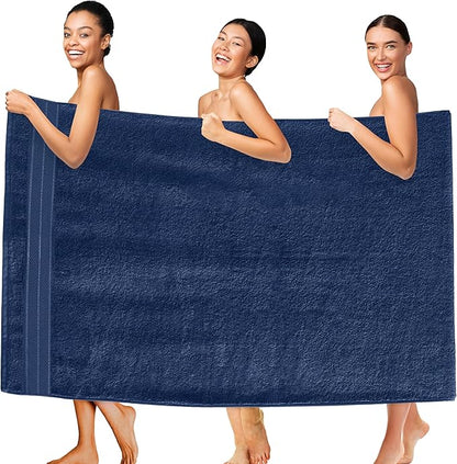 Elegant Comfort Three Line Popcorn Extra Large Luxury Bath Towel
