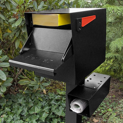 Mail Boss 7206 Package Master Curbside Locking Security Mailbox | Black,Medium