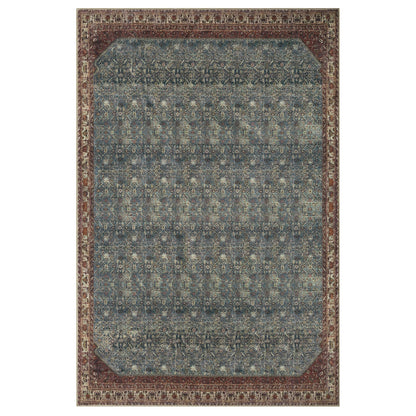 Keen Home Design 6x9 Rug - Machine Washable Area Rug with Non-Slip Backing, Ideal for Living Room, Dining Room, Bedroom - Vintage, Easy Clean, Durable, Low Pile Rug - (6' x 9')