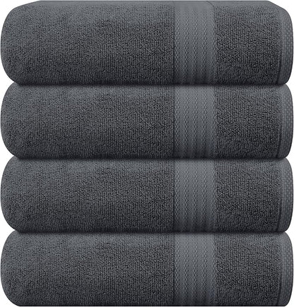 GLAMBURG Premium Cotton 4 Pack Bath Towel Set