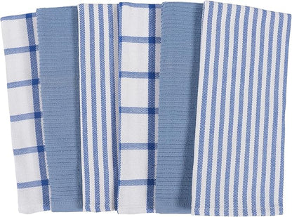 KAF Home Premium Kitchen Towels, Large 100% Cotton, Flat & Terry Absorbent Dish