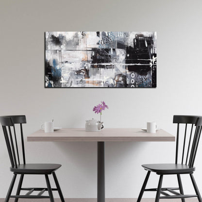 Abstract Art Wall Decor Office - Black And White Pictures Wall Art for Living Room - Modern Prints Wall Art Bedroom Size 20" x 40"