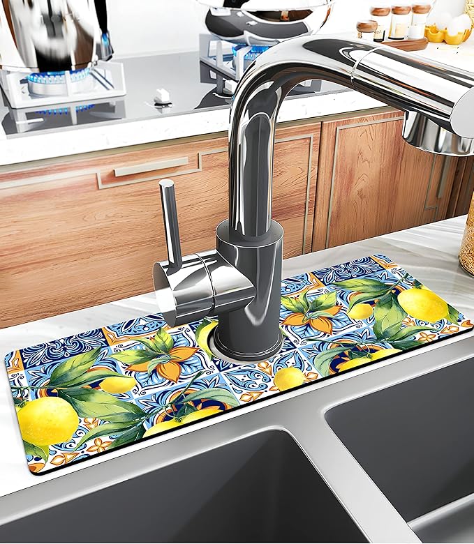 Kitchen Sink Splash Guard Faucet Mat Super Absorbent Fast Drying Mat Sink