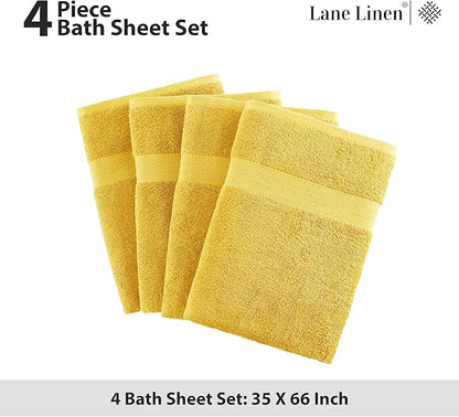 LANE LINEN 100% Luxury Cotton Bath Sheets 4 Pack