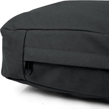 WHITEDUCK Outdoor Dog Bed Heavy-Duty 12oz Canvas, Water-Repellent Cotton, Machine Washable Removable Cover with Full-Length Zipper, Dog Bed for Large Dogs & Crate, (Black) 28" Lx20 Wx4.3 th (S)