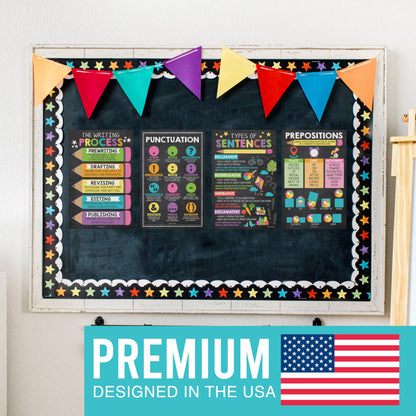 Hadley Designs 8 Calming Corner Posters for Classroom Must Haves -Calm Down Corner Supplies with Emotion Chart,School Counselor Mental Health Poster,Feelings Chart For Kids, Chalkboard Classroom Decor