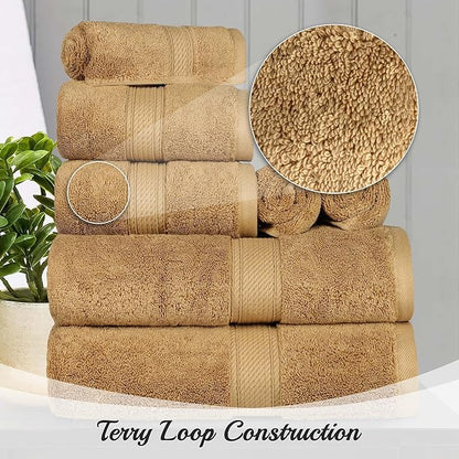 Superior Egyptian Cotton Pile Bath Towel Set of 4, Ultra Soft Luxury Towels