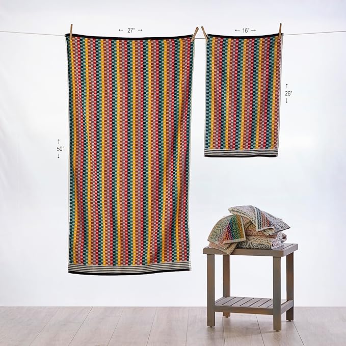 SKL Home Mid-Century 100% Cotton Premium 2-Piece Hand Towel Set, 450 GSM