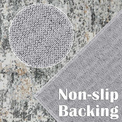 jinchan Runner Rug 2x6 Washable Modern Rug Abstract Hallway Runner Grey Multi Print Overdyed Indoor Mat Contemporary Lightweight Non-Slip Thin Carpet for Kitchen Laundry Bedroom Living Room