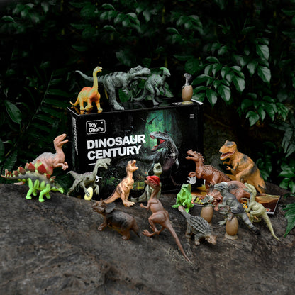 Dinosaur Toys for Toddlers and Kids 3-5 5-7 - Dinosaur Figures 20 Packs Playset with Educational Book, Toy for 3 4 5 6 7 8 Year Old Boys - Plastic Dinosaurs with Dino Eggs Birthday Party Gift
