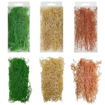 Woohome 3 Pack Miniature Shrubs Model Bushes Long Shrub Vegetation Groups Model Grass Tufts for DIY Architecture Building Model Railway Train Diorama Garden Scenery Landscape Layout (Light Colour)