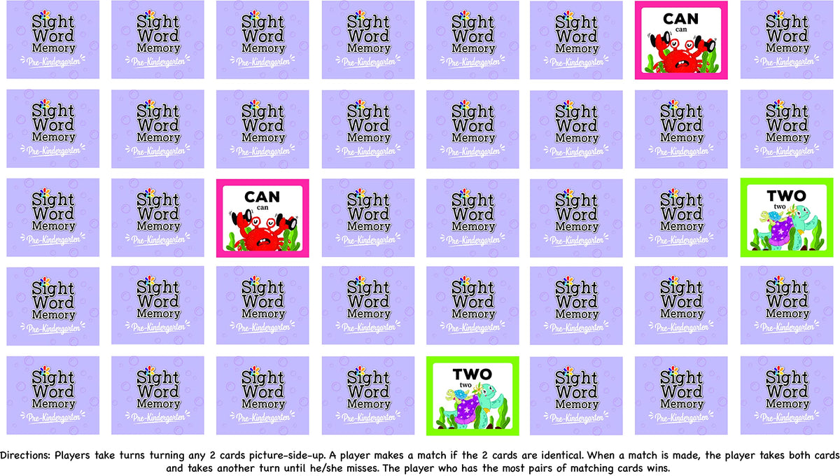 Urban Supply Sight Word Memory Game / Matching Game. Reading & Language Building for Grades Pre-Kindergarten Through Second Grade. Early Children's Educational Learn to Read (Pre-Kindergarten)