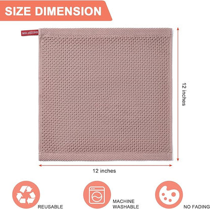BOOMIBOO 6-Pack Kitchen Dish Cloths, 100% Cotton Waffle Weave, Ultra Soft