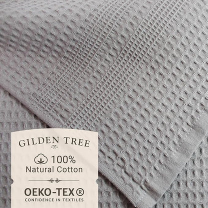 GILDEN TREE Waffle Towel Set Quick Dry Thin | 2 Bath Towels | 2 Hand Towels | 2