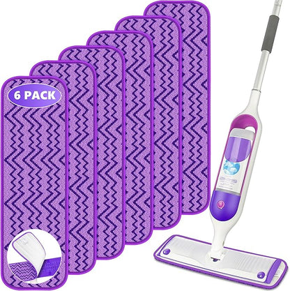 6 Pack Reusable Mop Pads Compatible