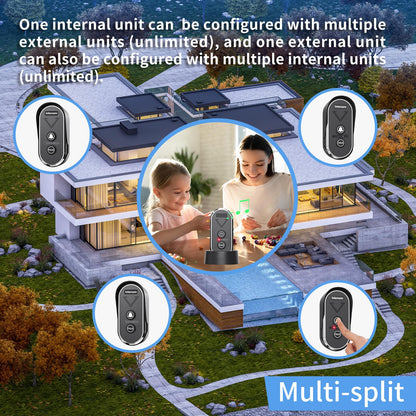 PANDAR Wireless Doorbell with Speaker Voice Intercom,Two Way Talk Intercom with 3 Channel, 3 Level Volume,4900ft Long Range,Battery Operated Wireless Intercoms for Home Office Classroom Cafe