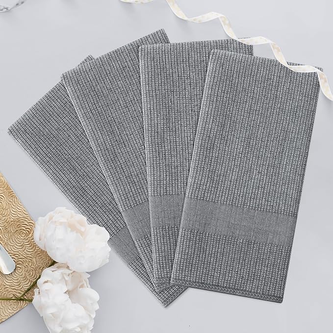 Homaxy Premium Kitchen Towels, Large Cotton Kitchen Hand Towels, Flat and Terry