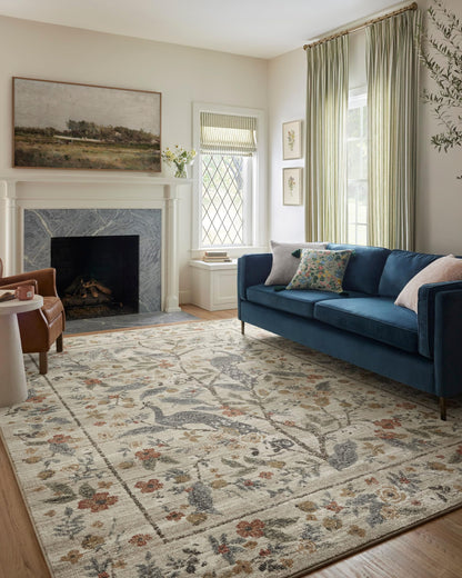 Loloi Rifle Paper Co. Laurel Collection LAU-05 Ivory 5'-3" x 7'-8" Area Rug