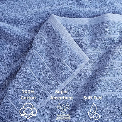 Casa Platino 100% Cotton Bathroom Towels Set – 24 Pc Family Pack – Soft &