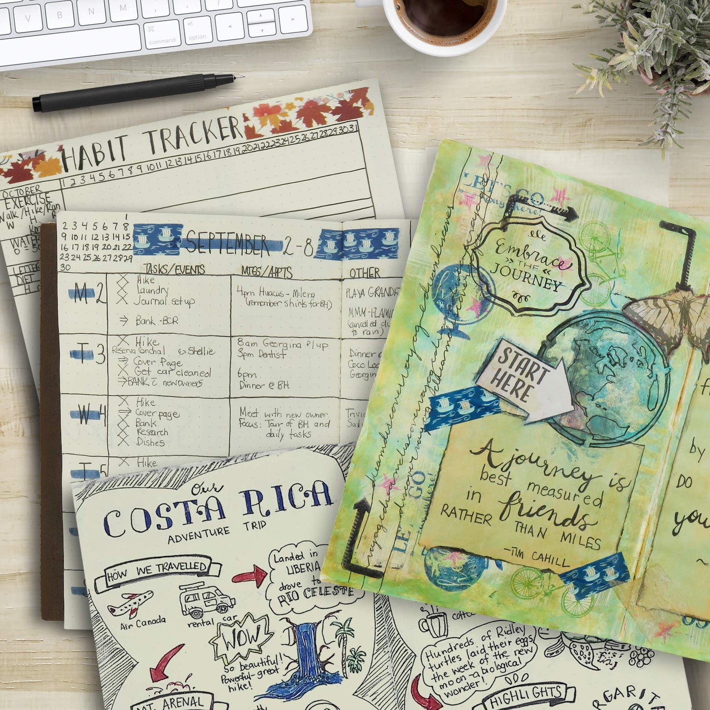 WANDERINGS A5 Dotted Grid Travelers Notebook Insert / A5 Journal Refill | 5.5" x 8.3" / 14cm x 21cm | 3 Booklets, 240 Pages | Travelers Notebook Refills for Journals, Diaries, Planners