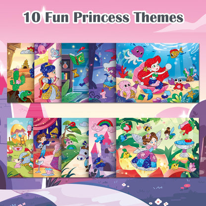 Timetome Foil Craft Kit for Kids, Princess & Unicorn Foil Art Set for Ages 4–8, No Mess Creative Arts and Crafts, Easy Peel Stick Foil Pictures, Gift for Girls 5-10
