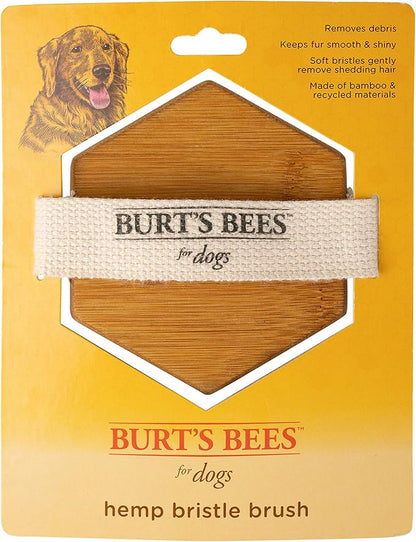 Burt's Bees for Pets Palm Brush with Hemp Bristles for Large Dogs, Ergonomic Handle Reduces Wrist Stress, Removes Dirt and Debris, Ideal for Daily Grooming, Made of Bamboo and Recycled Materials