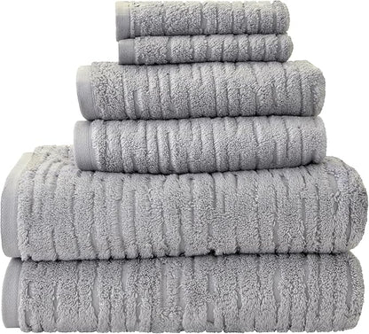 SKL Home CloudSoft 100% Cotton Luxury 6-Piece Towel Set, 600 GSM, Ultra Plush &
