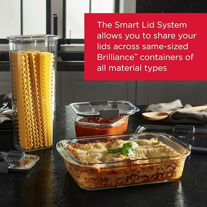 Rubbermaid Brilliance Glass Food Storage set of 4 containers 8 total pieces