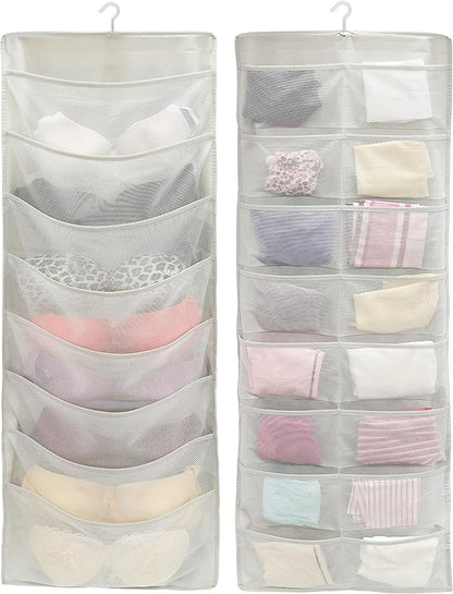 Simple Houseware Double-Sided Hanging Closet Organizer, 24-Pocket Bra &
