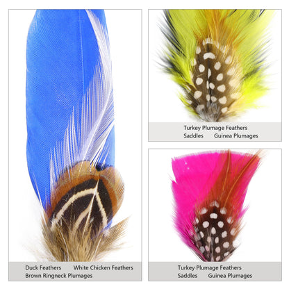 SendyFeather Hat Feathers 30 Styles Natural Assorted Feathers for Fedora Hats Accessories DIY Craft,Western Cowboy Hats,Christmas Party Hats,Oktoberfest Hats