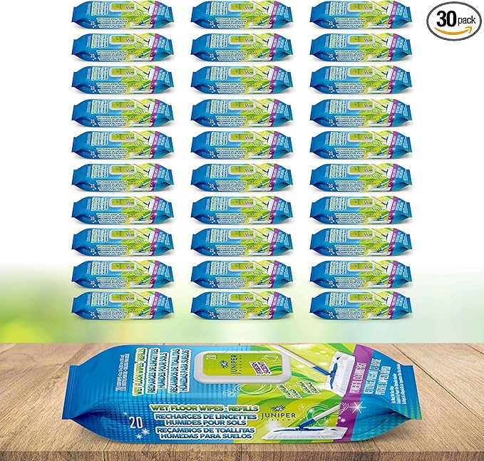 Wet Floor Wipes, Fresh Scent & Plant-Based Textured Cloth Trap Absorb Dirt