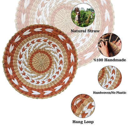 YGT EXIM Woven Wall Basket Decor -Woven Bowls Trays Hanging Baskets Indoor Bowls For Home Wall Art.Rustic Durable Structured Boho Decorations. Different Combined Solo Gift Products