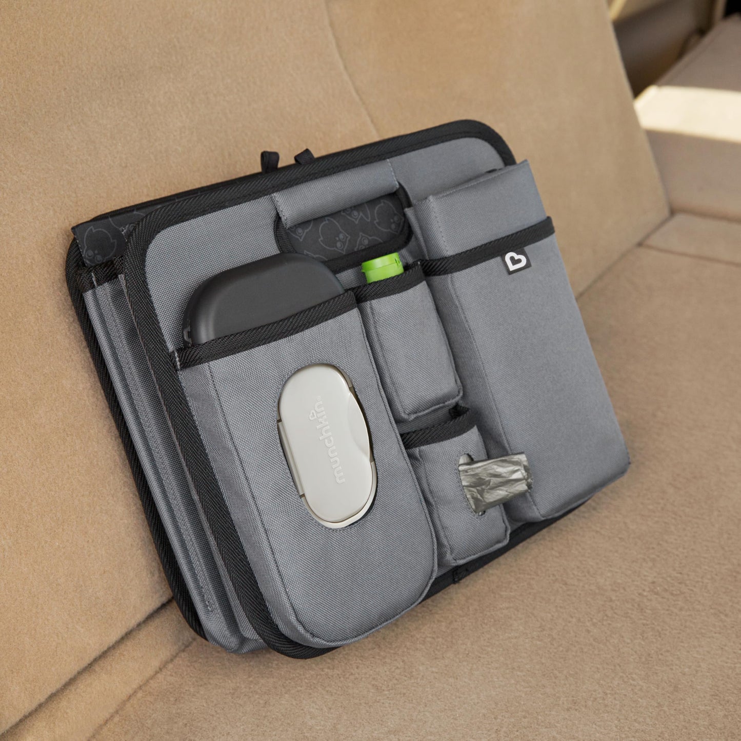 Munchkin Brica Out-n-About Trunk and Car Organizer with Diaper Changing Station, Collapsible, Grey