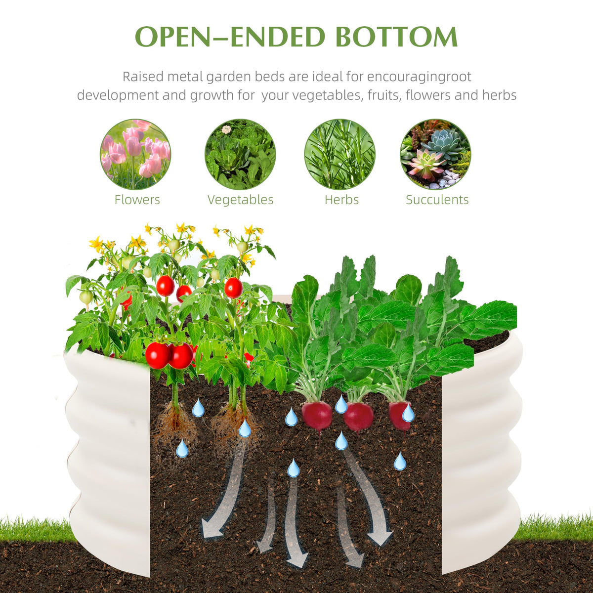 2-Pack 2x1ft Galvanized Raised Garden Bed, Outdoor Planter Bed, Metal Planter Box for Gardening and Planting