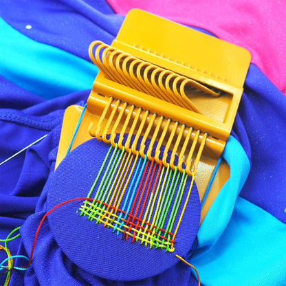 Cuptisserie Speedweve Style Darning Loom, Small Weaving Loom for Visible Mending Jeans, Weave Tool for DIY Artful Patterns, Repair Fabrics (14 Hooks)