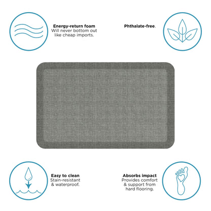 NewLife by GelPro Decorative Foam Floor Mat, 20" x 32", Patina Grey