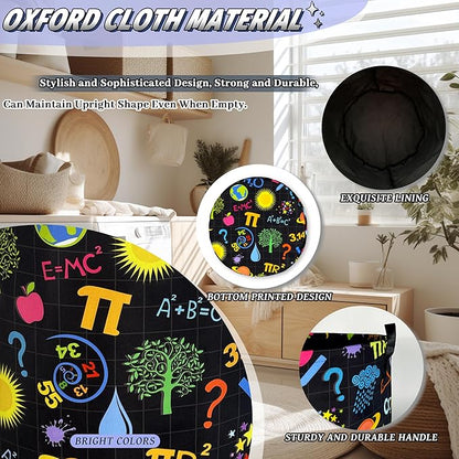 Funny Laundry Basket Oxford Cloth Foldable Geometry Pattern Laundry Hamper