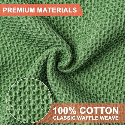 BOOMIBOO 6-Pack Kitchen Dish Cloths, 100% Cotton Waffle Weave, Ultra Soft