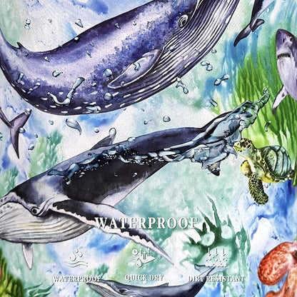 Colorful Whale Laundry Hamper Cute Ocean Octopus Laundry Basket
