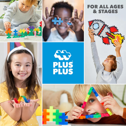 PLUS PLUS Hanukkah Building Block Kit, 3D Puzzle Stem Toy Set for Kids, 240 Mini Interlocking Pieces, Instructed Play Tube
